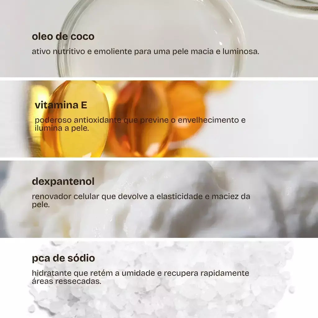 Banho premium: Bruma hidratante, Esfoliante e Body Splash Corporal