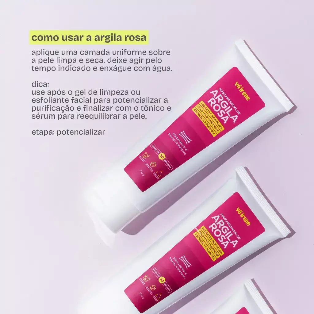 Máscara de Argila Rosa Vó Irene 150g