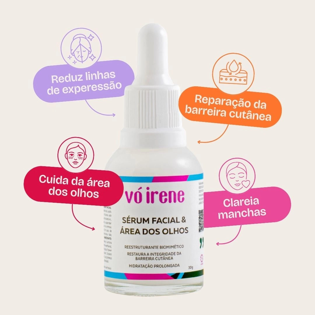 Sérum Facial e Área dos Olhos Vó Irene 30g