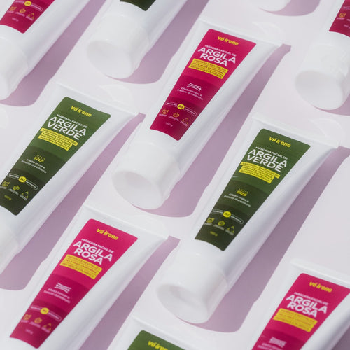 Duo Argila Verde + Argila Rosa: controle de oleosidade e viço imediato